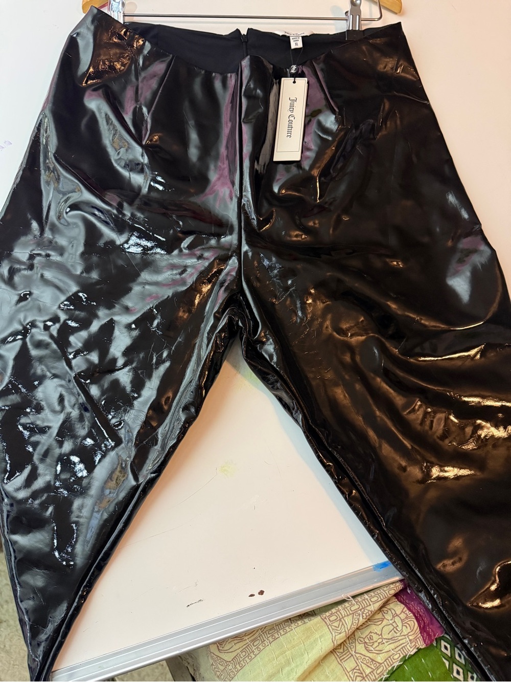 Juicy Couture Glossy Black Vinyl-Look Skinny Pants